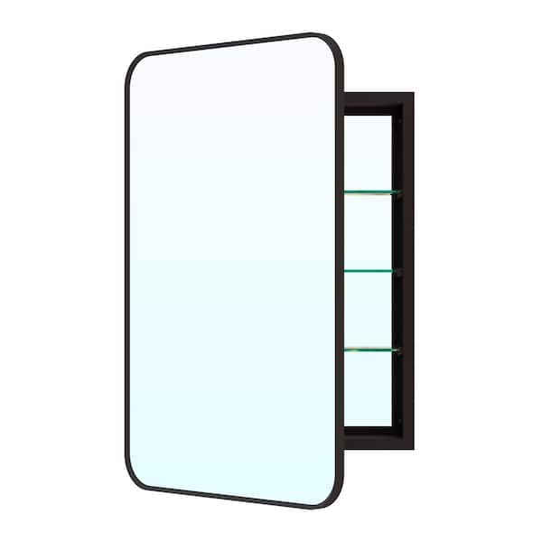20 in. W x 30 in. H Rectangular Aluminum Medicine Cabinet with Mirror