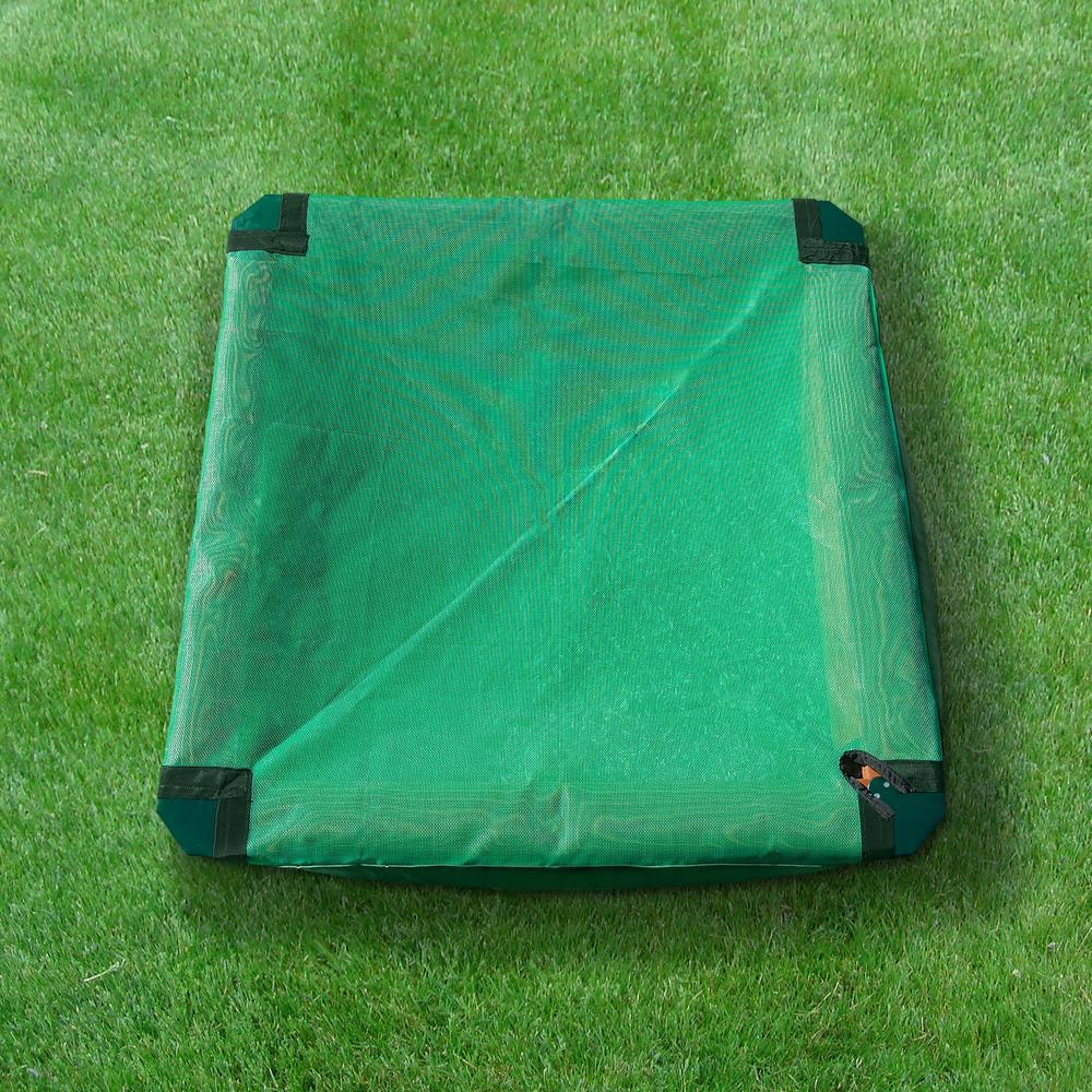 Cedar Wood Square Sandbox with Green Cover