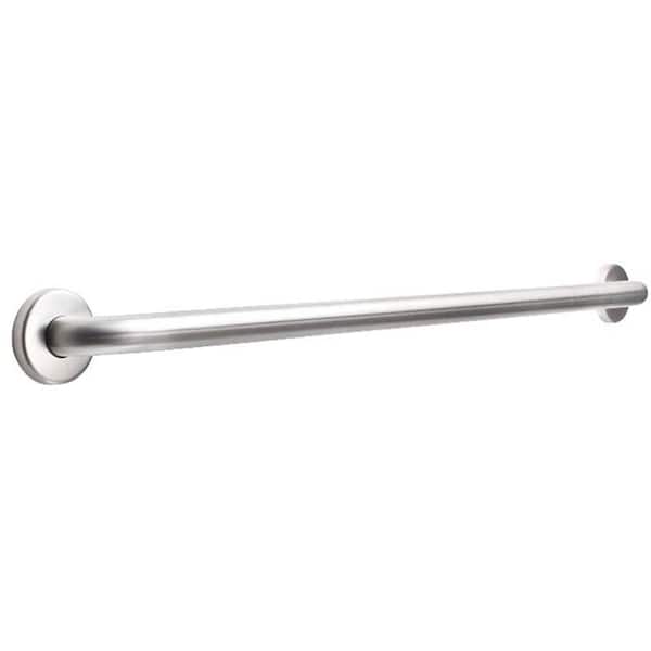 Grabcessories 42 in. x 1.5 in. Concealed Screw ADA Compliant Grab Bar with Standard Smooth Grip in Satin Stainless Steel