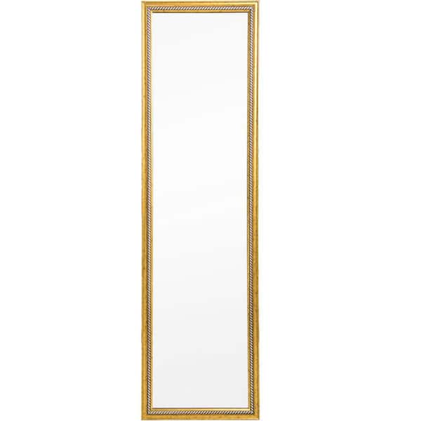 Unbranded 14 in. W x 50 in. H Large Rectangular Float Framed Full Body Mirror Wall Bathroom Vanity Mirror in Gold