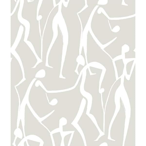 Grey Joyful Dancers Lichen Wallpaper
