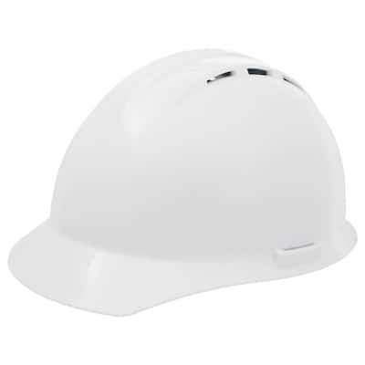 Vent 4 Point Nylon Suspension Slide-Lock Cap Hard Hat in White
