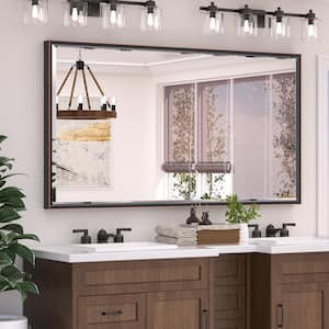 60 in. W x 36 in. H Rectangular Framed Beveled Edge Wall Bathroom Vanity Mirror in Oil Rubbed Bronze