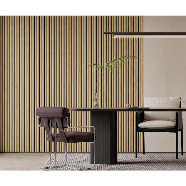 Ejoy 95.27 in. x 23.6 in. Half-Circle Acoustic Wood Veneer