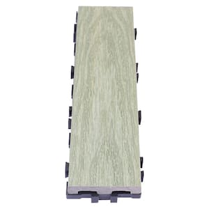 UltraShield Naturale 3 in. x 1 ft. Quick Composite Single Slat Deck Tile in Irish Green (4-Pieces per Box)