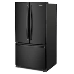 35 in. 20 cu. ft. Counter Depth French Door Bottom Mount Refrigerator in Black with Elevated Deli Drawer