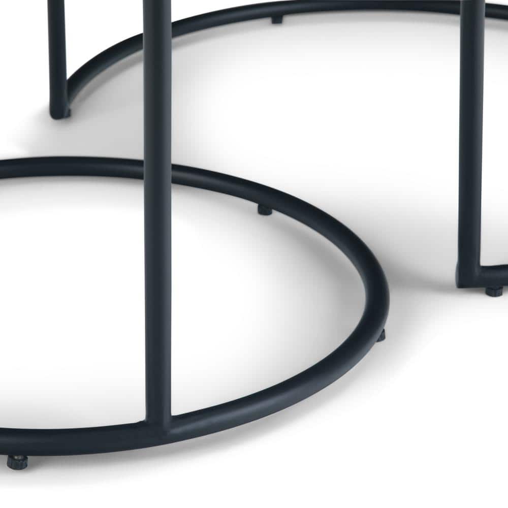 Black Round Metal 2-Piece Nesting Tables