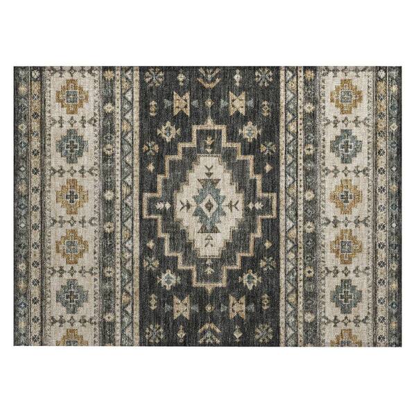 Chantille Machine Washable Indoor/Outdoor Abstract ACN3125 Graphite 2 ft. x 3 ft. Accent Rug