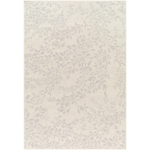 Ravello Cream Botanical 5 ft. x 7 ft. Indoor/Outdoor Area Rug