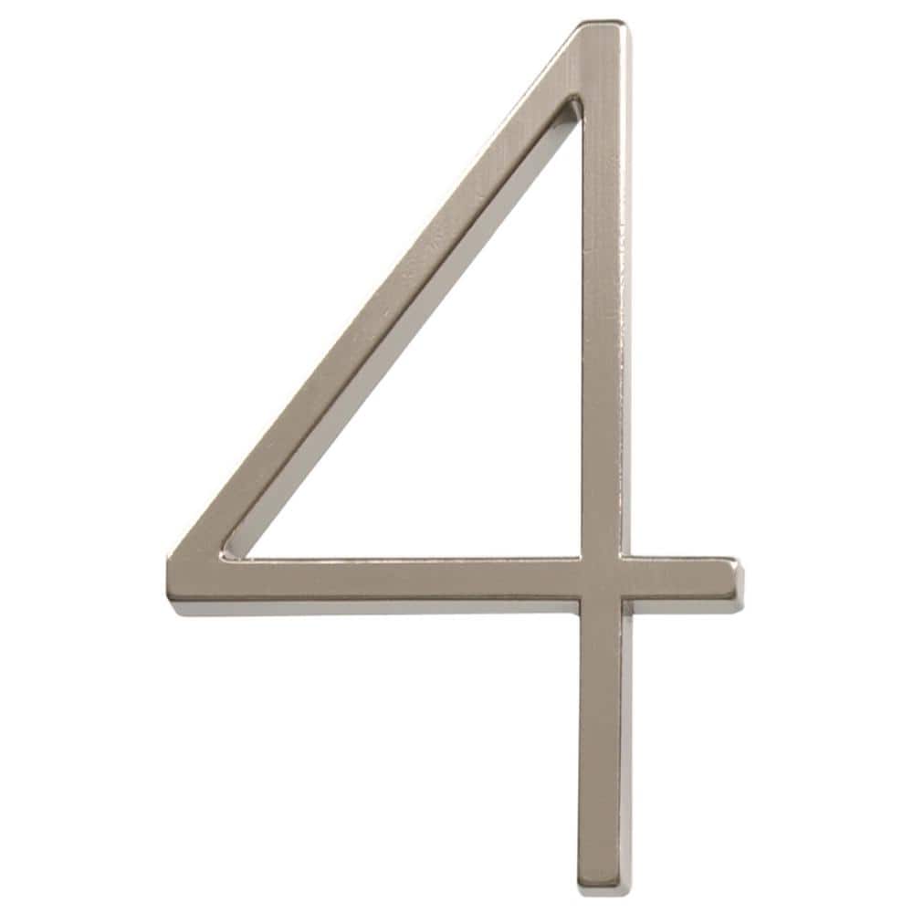 5 in. Modern Satin Nickel Floating or Flush Metal House Number 4 price history on PriceWatchPro