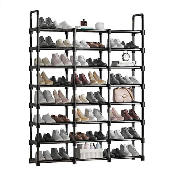57 in. H 48-Pair 8-Tier Black Metal Shoe Rack shoe-38rows - The Home Depot