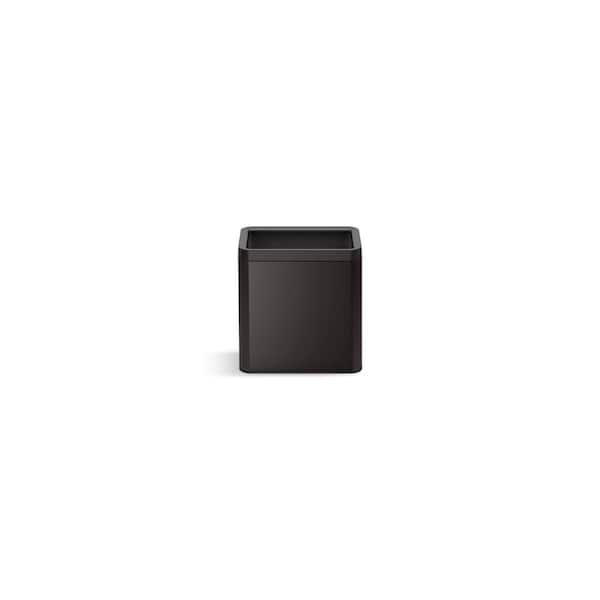 KOHLER 25-Liter Open-Top Trash Can in Black Stainless 31314-BST