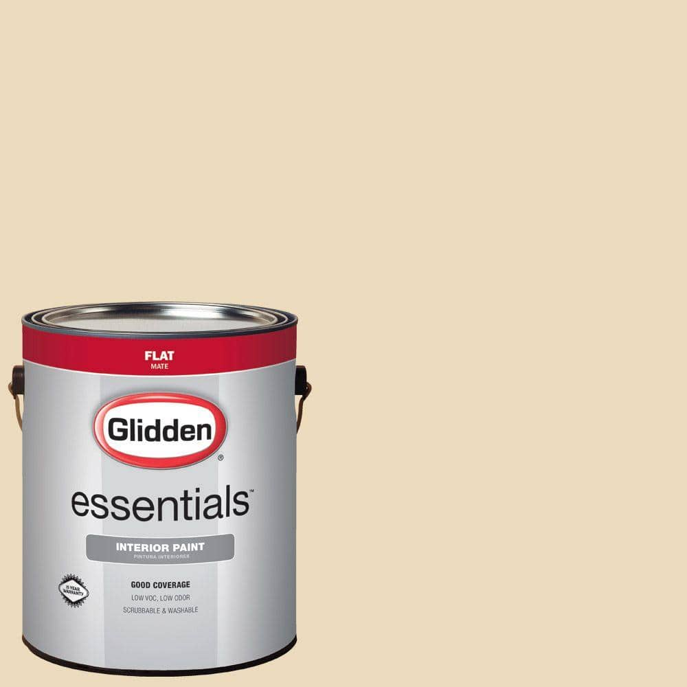 Glidden Essentials 1 Gal Hdgy22 Country Cream Flat Interior Paint Hdgy22e 01fn The Home Depot