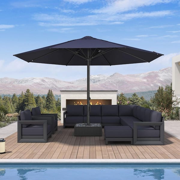 16 patio umbrella Jazz Age Wooden Gold Tassel Fringe 6ft Tilt JZ6-01 effective illumination for your outdoor spaces 16' x 16' Siena 100