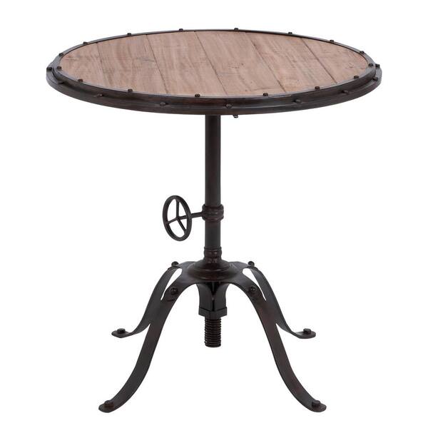 Litton Lane Black Wood Industrial Accent Table 51836 The Home Depot Litton Lane Black Wood Industrial, 30 Inch High Round End Table
