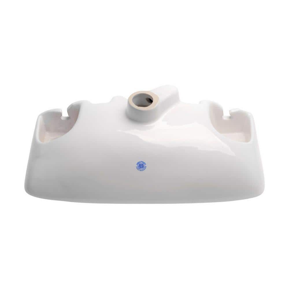 Compact White Glazed Ceramic Wall-Mount Vessel Sink