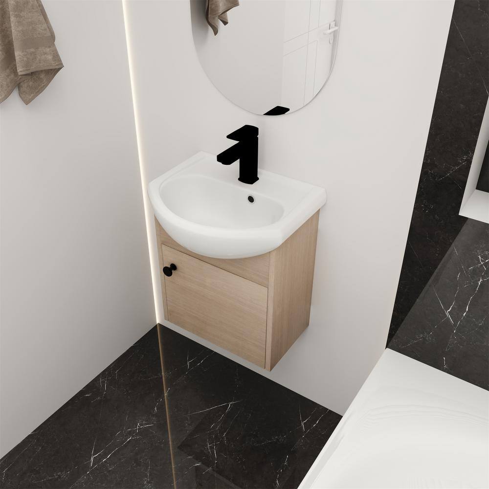 FUNKOL 18 in. W Modern Simplicity Floating Wall Mounting Bathroom ...