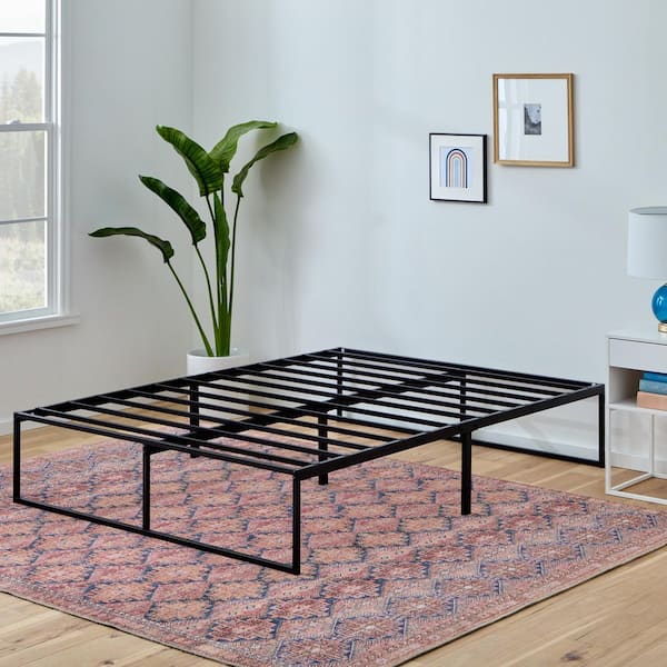 14 in. Black King Modern Platform Bed Frame