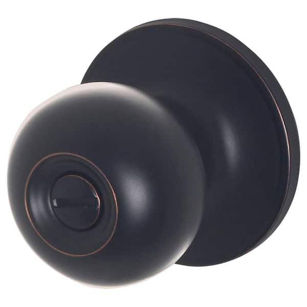 First Secure by Schlage Rigsby Bed / Bath Privacy Door Knob in Stainless  Steel