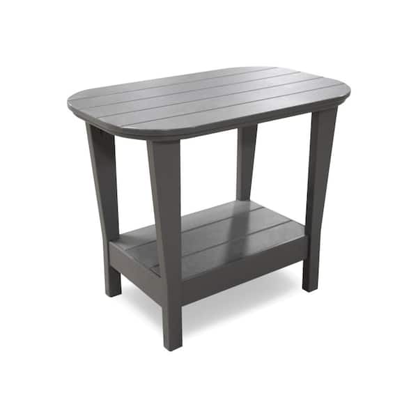 Leisure Line Classic Gray Recycled Plastic Outdoor Side Table