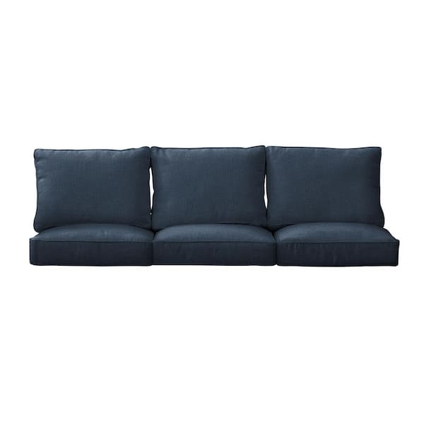 SORRA HOME 27 x 30 x 5 (6-Piece) Deep Seating Outdoor Couch Cushion in Sunbrella Revive Indigo