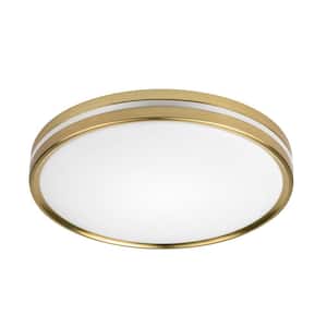 Ashburrow 15 in. Light Gold Adjustable CCT Integrated LED Flush Mount with Night Light