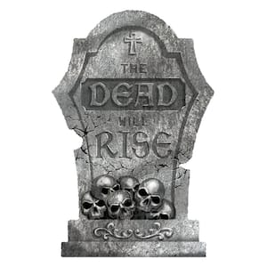 22 in. Halloween The Dead Will Rise Styrofoam Tombstone (2-Pack)