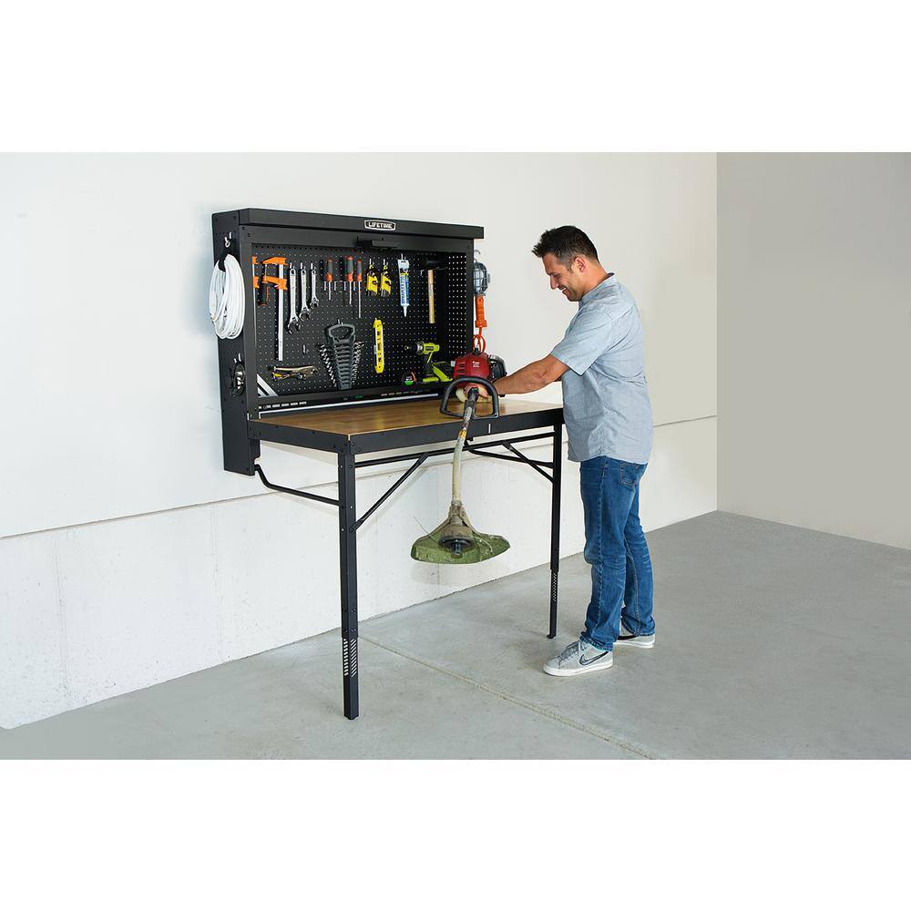 Lifetime Adjustable Height Steel and Wood Folding Work Table