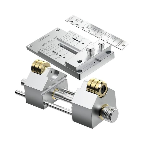 6.8 in. All Metal Whetstone Chisel Sharpening Jig Kit Adjustable Angle Fixture Double Roller Guide System Aluminum Oxide