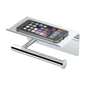 Latitude II Toilet Paper Holder with Mobile Shelf in Chrome