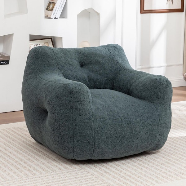 Nexo Modern Light Green Polyester Fabric Bean Bag Chair with Armrests