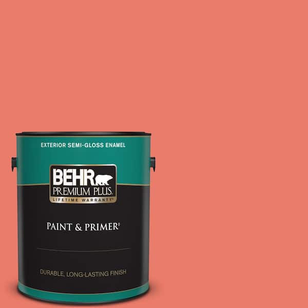 BEHR PREMIUM PLUS 1 gal. #180B-5 Cool Lava Semi-Gloss Enamel Exterior Paint & Primer