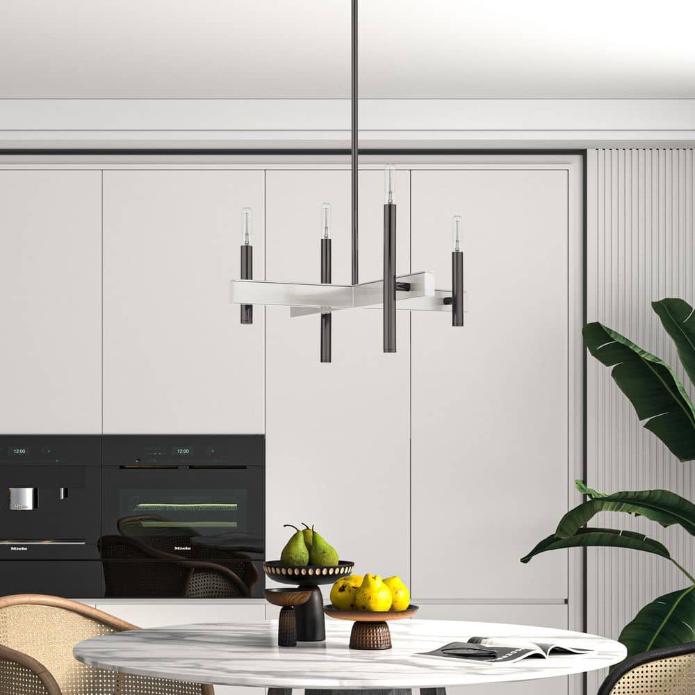Denmark 4-Light Black Chrome Mini Chandelier