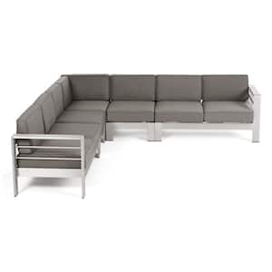 Cape Coral 5-Piece Aluminum Patio Conversation Set with Khaki Cushions