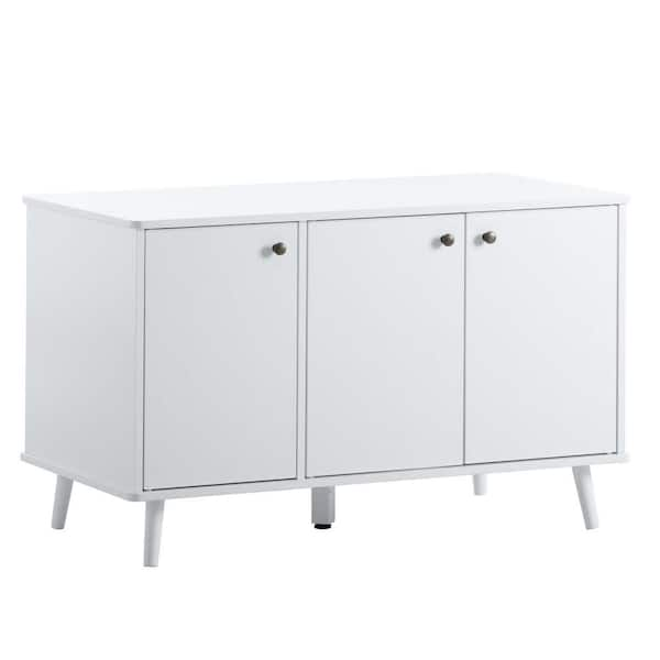 39.4 in. W x 21.65 in. D x 23.65 in. H White Linen Cabinet Cat Litter ...