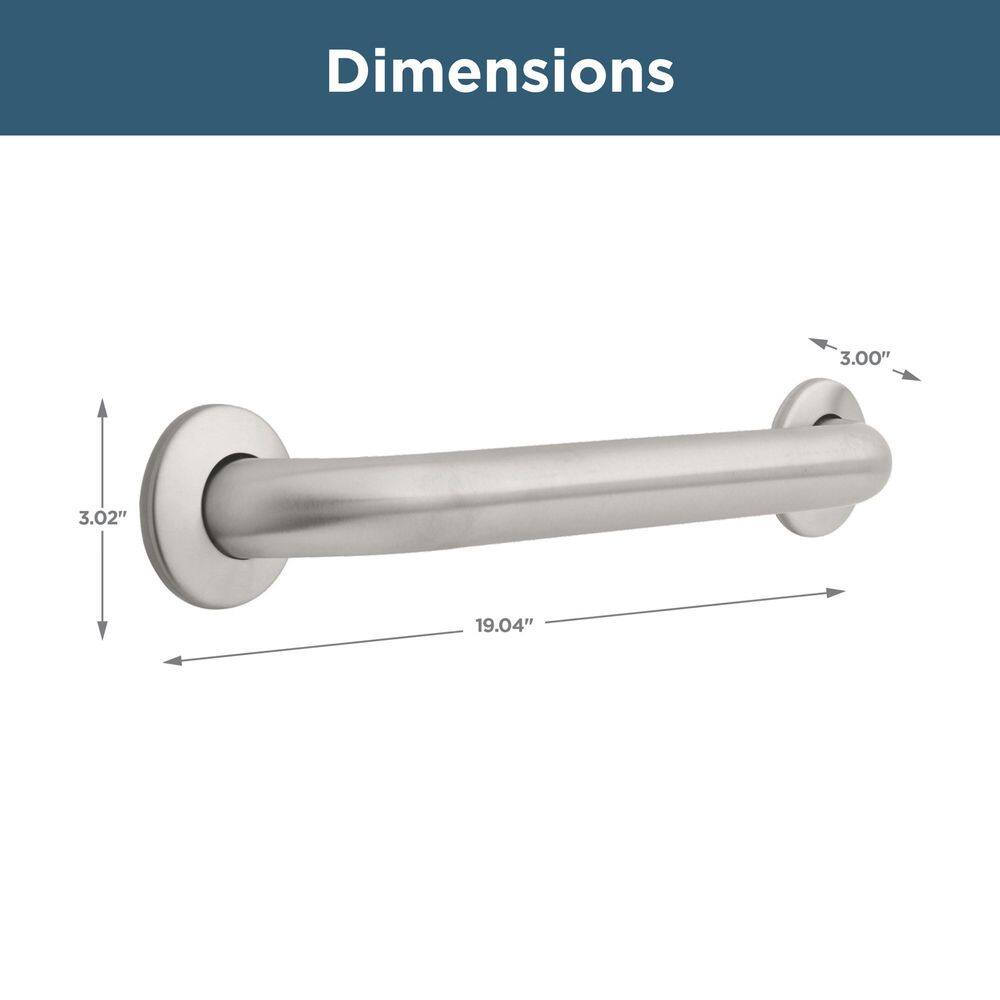 Stainless Steel 16" Concealed Mount Safety Grab Bar