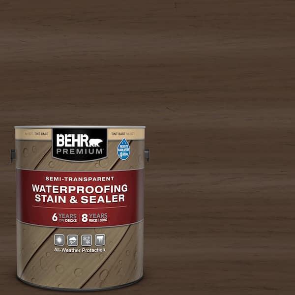 BEHR PREMIUM 1 gal. #ST-111 Wood Chip Semi-Transparent Waterproofing Exterior Wood Stain and Sealer
