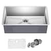 KRAUS Standart PRO 32 in. Undermount Single Bowl 16 Gauge Stainless Steel Kitchen Sink with Accessories KHU100-32