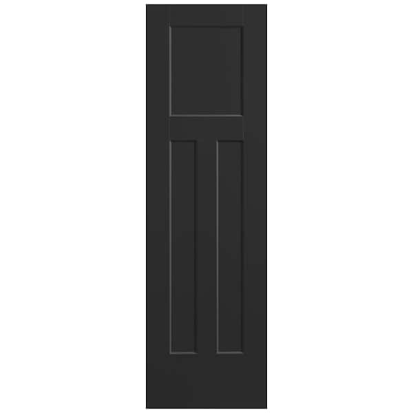 Masonite 24 in. x 80 in. 3-Panel Winslow Single Bore Solid Core Jet Black Molded Composite Interior Door Slab