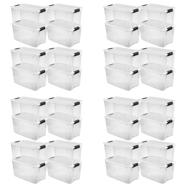 Sterilite 70 Qt Clear Plastic Stackable Storage Bin with Latching