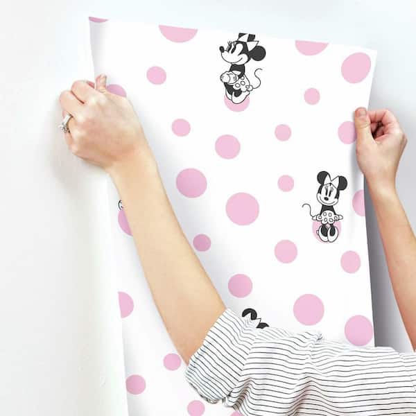 pink polka dots wallpaper minnie mouse