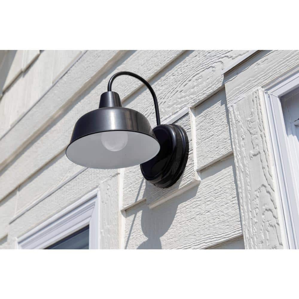 Mason 11" Satin Black Industrial Farmhouse Outdoor Sconce