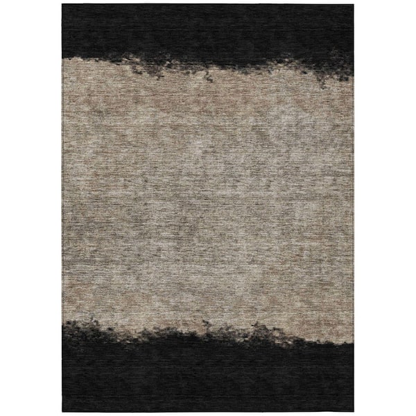 Chantille Machine Washable Indoor/Outdoor Abstract ACN2214 Black 10 ft. x 14 ft. Area Rug