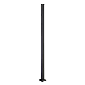 76 in. H Black Aluminum Hard Surface Decorative Privacy Screen Post
