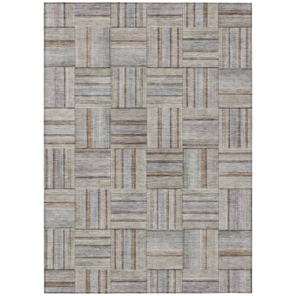Chantille Machine Washable Indoor/Outdoor Abstract ACN2802 Khaki 10 ft. x 14 ft. Area Rug