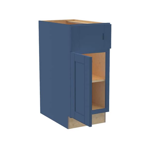 Contractor Express Cabinets Arlington 12 in. W x 24 in. D x 34.5 in. H in Vessel Blue Plywood Shaker Assembled Base Kitchen Cabinet Soft Close