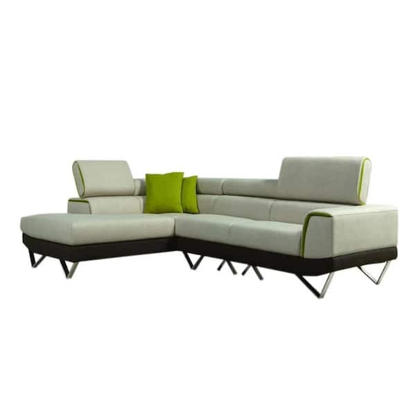 HomeRoots Valerie 40 in. Gray Solid Fabric 3-Seats English Rolled Arm Sofa