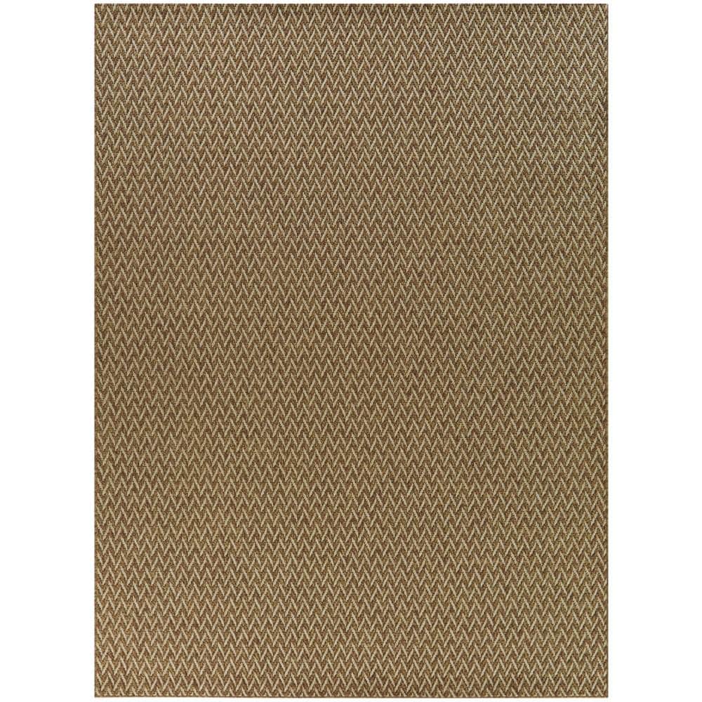 Tan 5 x 7 Natural Weave Indoor/Outdoor Area Rug