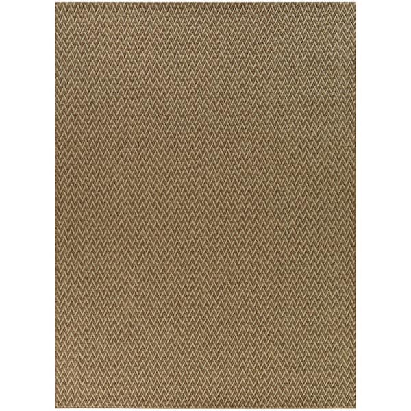 Tan 8 x 10 Natural Weave Indoor/Outdoor Area Rug