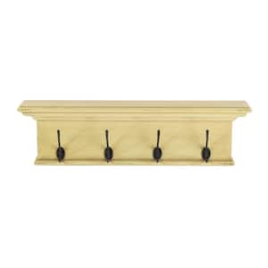 Charlie 27.56 in. Antiqued Yellow Wall-Mounted with Shelf